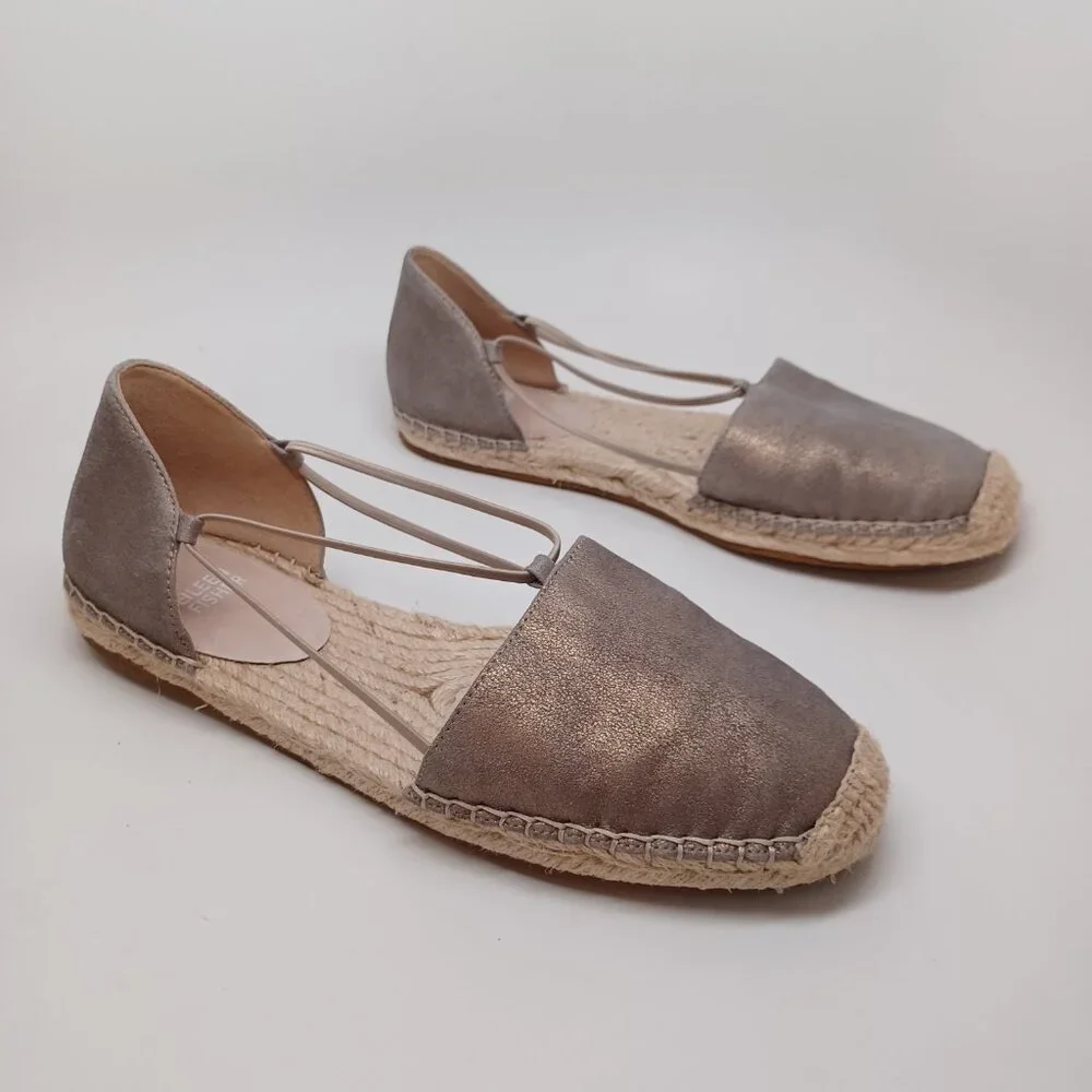 Eileen Fisher Espadrille Flats Lee‎ Metallic Leather Sandals Womens 9